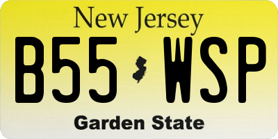 NJ license plate B55WSP