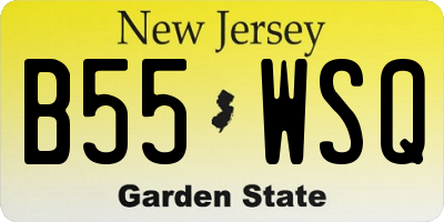 NJ license plate B55WSQ
