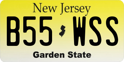 NJ license plate B55WSS