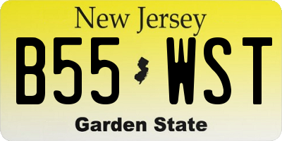 NJ license plate B55WST