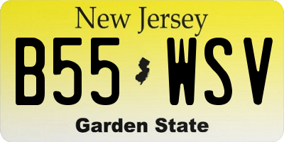 NJ license plate B55WSV