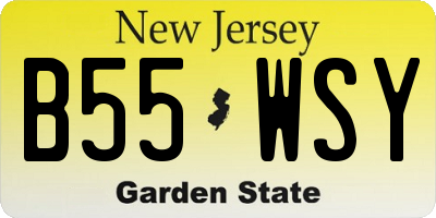 NJ license plate B55WSY