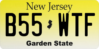 NJ license plate B55WTF