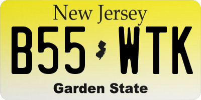 NJ license plate B55WTK