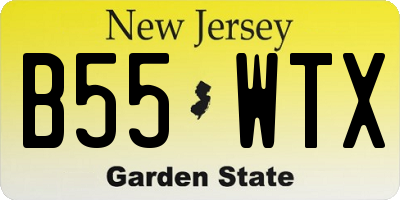 NJ license plate B55WTX
