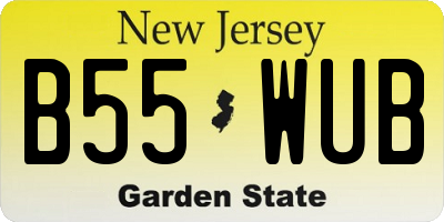 NJ license plate B55WUB