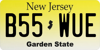 NJ license plate B55WUE