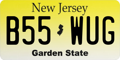 NJ license plate B55WUG