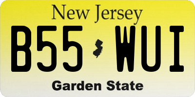 NJ license plate B55WUI
