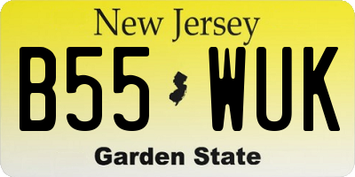 NJ license plate B55WUK