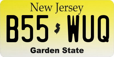 NJ license plate B55WUQ