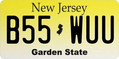 NJ license plate B55WUU
