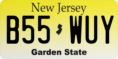 NJ license plate B55WUY