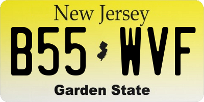 NJ license plate B55WVF