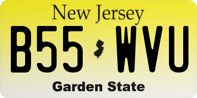 NJ license plate B55WVU
