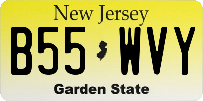 NJ license plate B55WVY