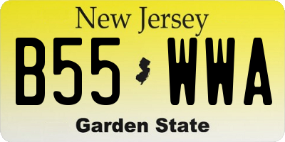 NJ license plate B55WWA