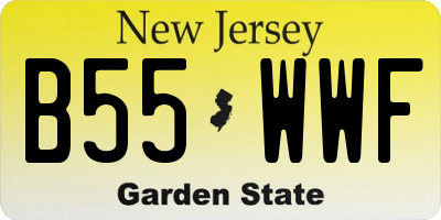 NJ license plate B55WWF