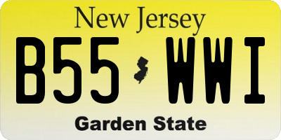 NJ license plate B55WWI