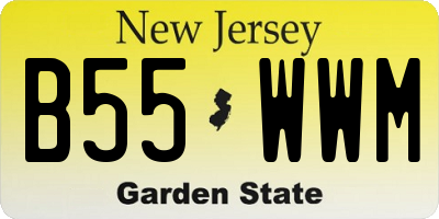 NJ license plate B55WWM