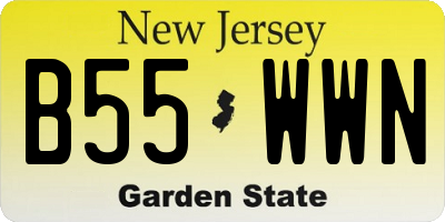 NJ license plate B55WWN