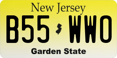 NJ license plate B55WWO