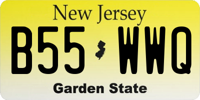 NJ license plate B55WWQ