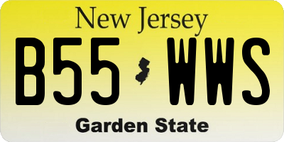 NJ license plate B55WWS