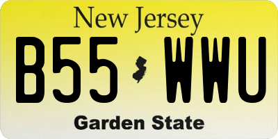 NJ license plate B55WWU