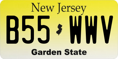 NJ license plate B55WWV
