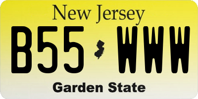 NJ license plate B55WWW