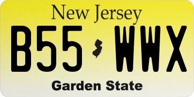 NJ license plate B55WWX