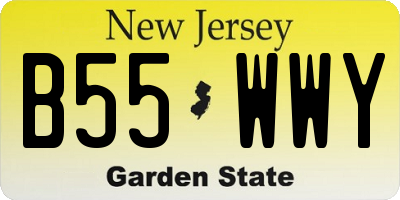 NJ license plate B55WWY