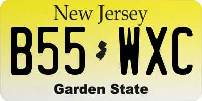 NJ license plate B55WXC
