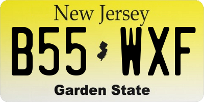 NJ license plate B55WXF