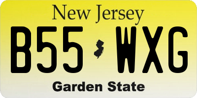 NJ license plate B55WXG