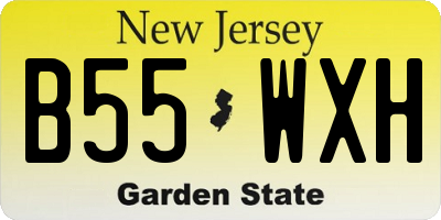 NJ license plate B55WXH