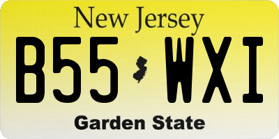 NJ license plate B55WXI