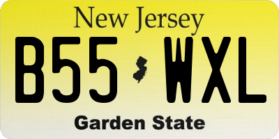 NJ license plate B55WXL