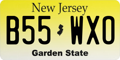 NJ license plate B55WXO
