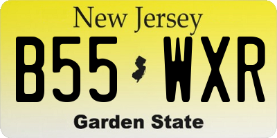 NJ license plate B55WXR