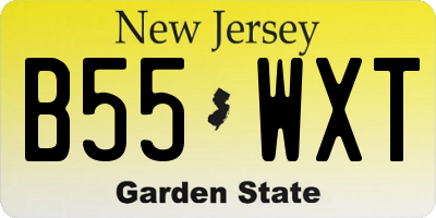 NJ license plate B55WXT