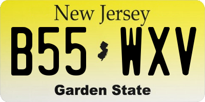 NJ license plate B55WXV