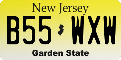 NJ license plate B55WXW