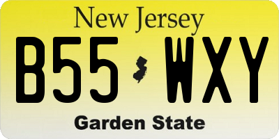 NJ license plate B55WXY
