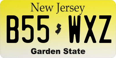 NJ license plate B55WXZ