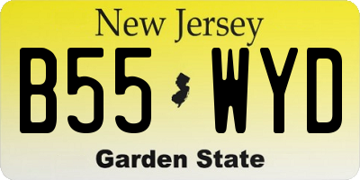 NJ license plate B55WYD