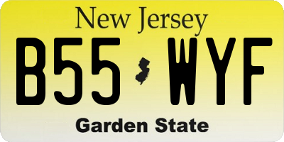 NJ license plate B55WYF