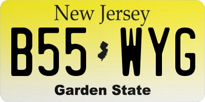 NJ license plate B55WYG