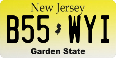 NJ license plate B55WYI
